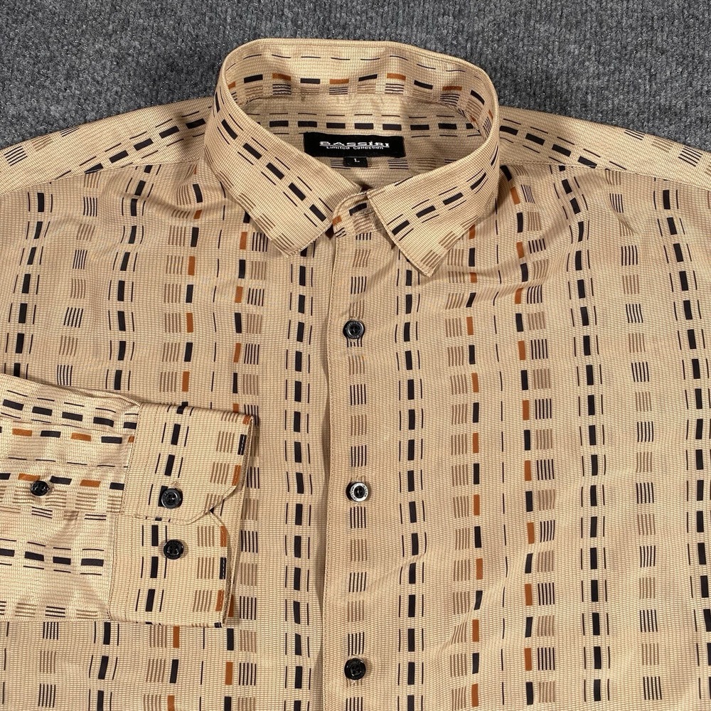 Bassiri Limited Collection Mens Large Button Shirt Long Sleeve Microfiber